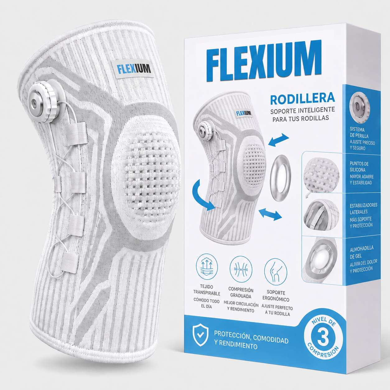 FLEXIUM ® - Rodillera Ajustable de Compresión
